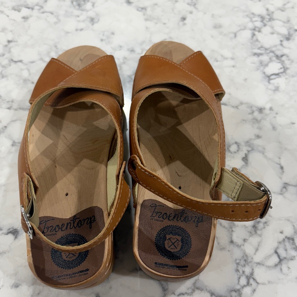 Troentorp Stylish Tan Leather Sandals new without tag - Picture 4 of 7